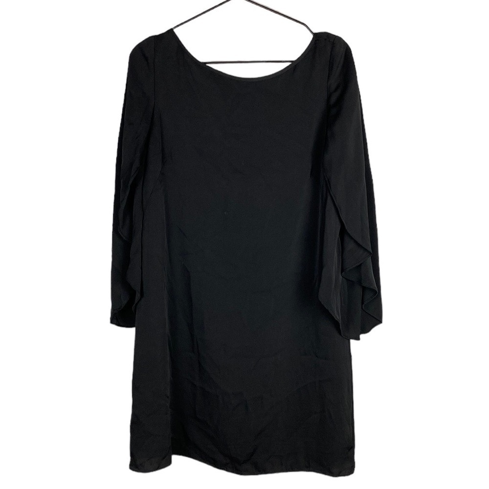 Milly black sheer sleeve dress